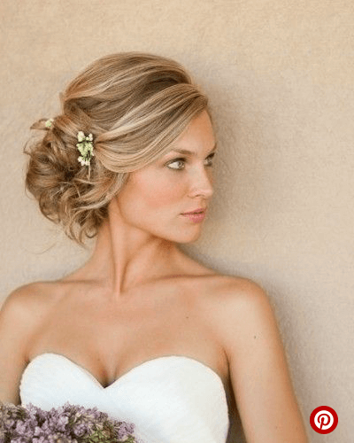 peinado para novia escote