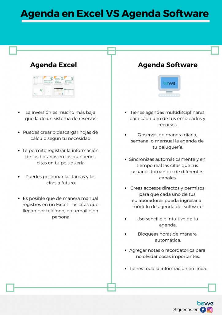 Agenda Excel VS Agenda software